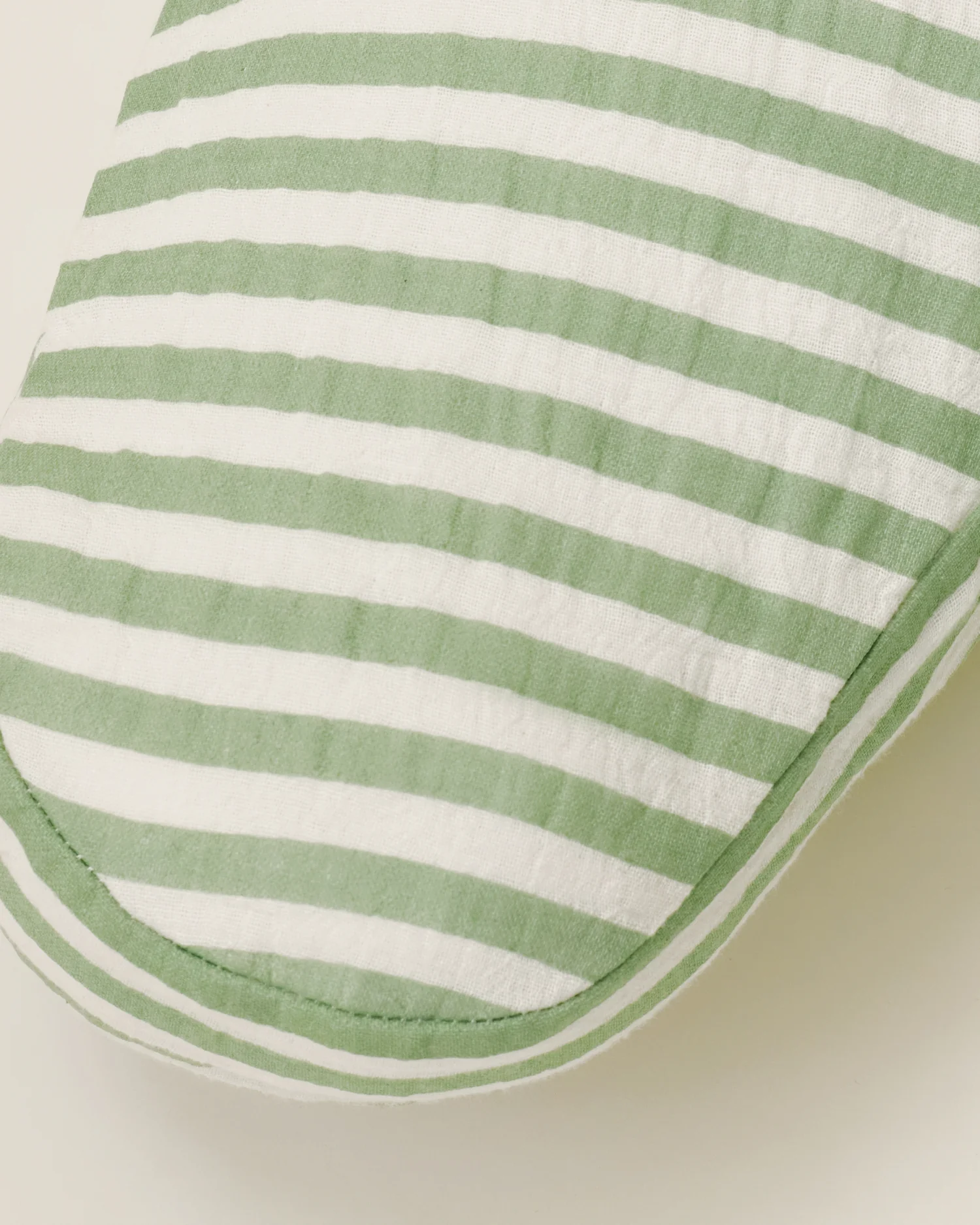 Organic Muslin Nursing Pillow Cover | Sage Stripe - Image 3