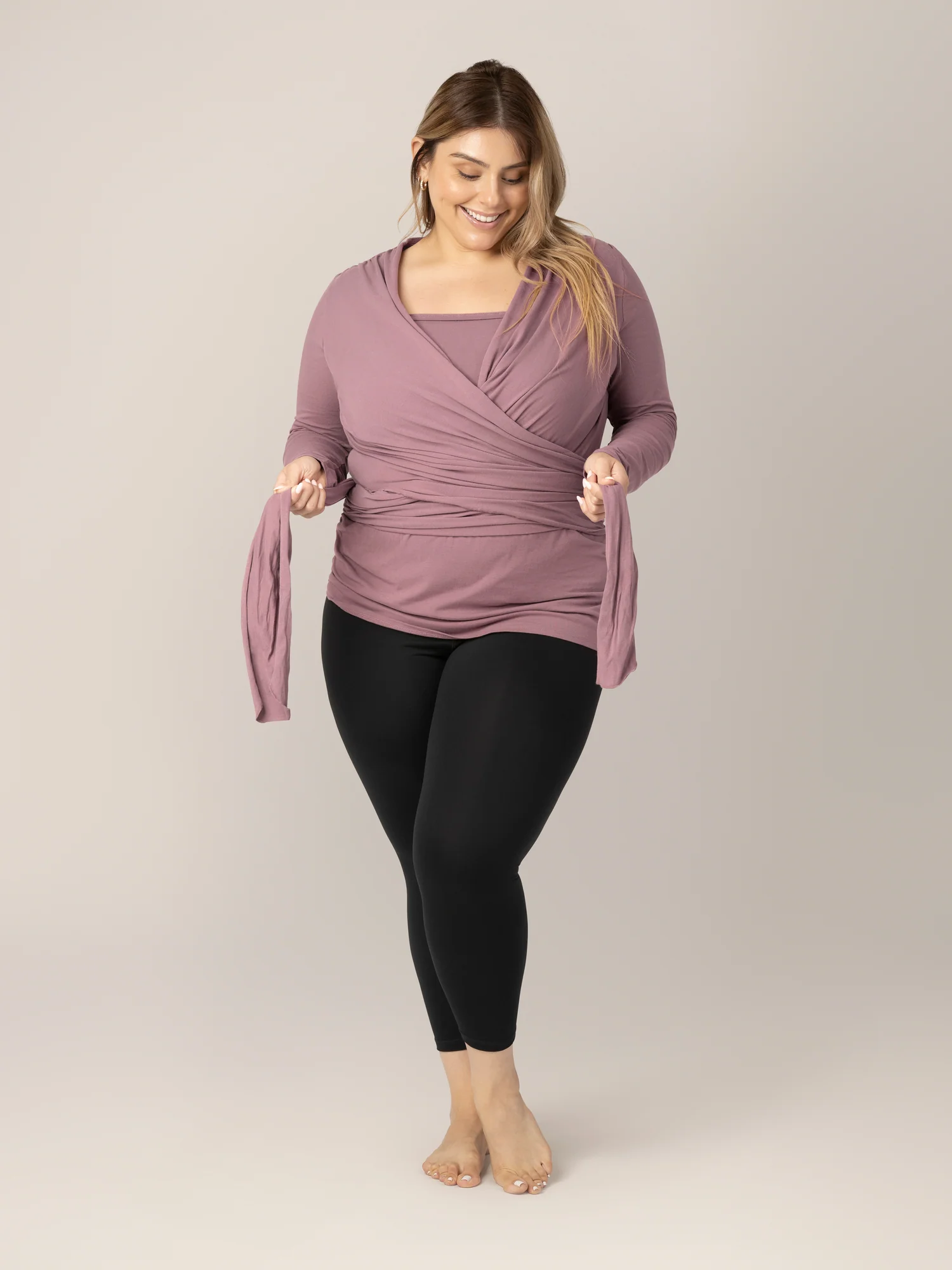 Organic Cotton Skin to Skin Long Sleeve Wrap Top | Twilight - Image 4