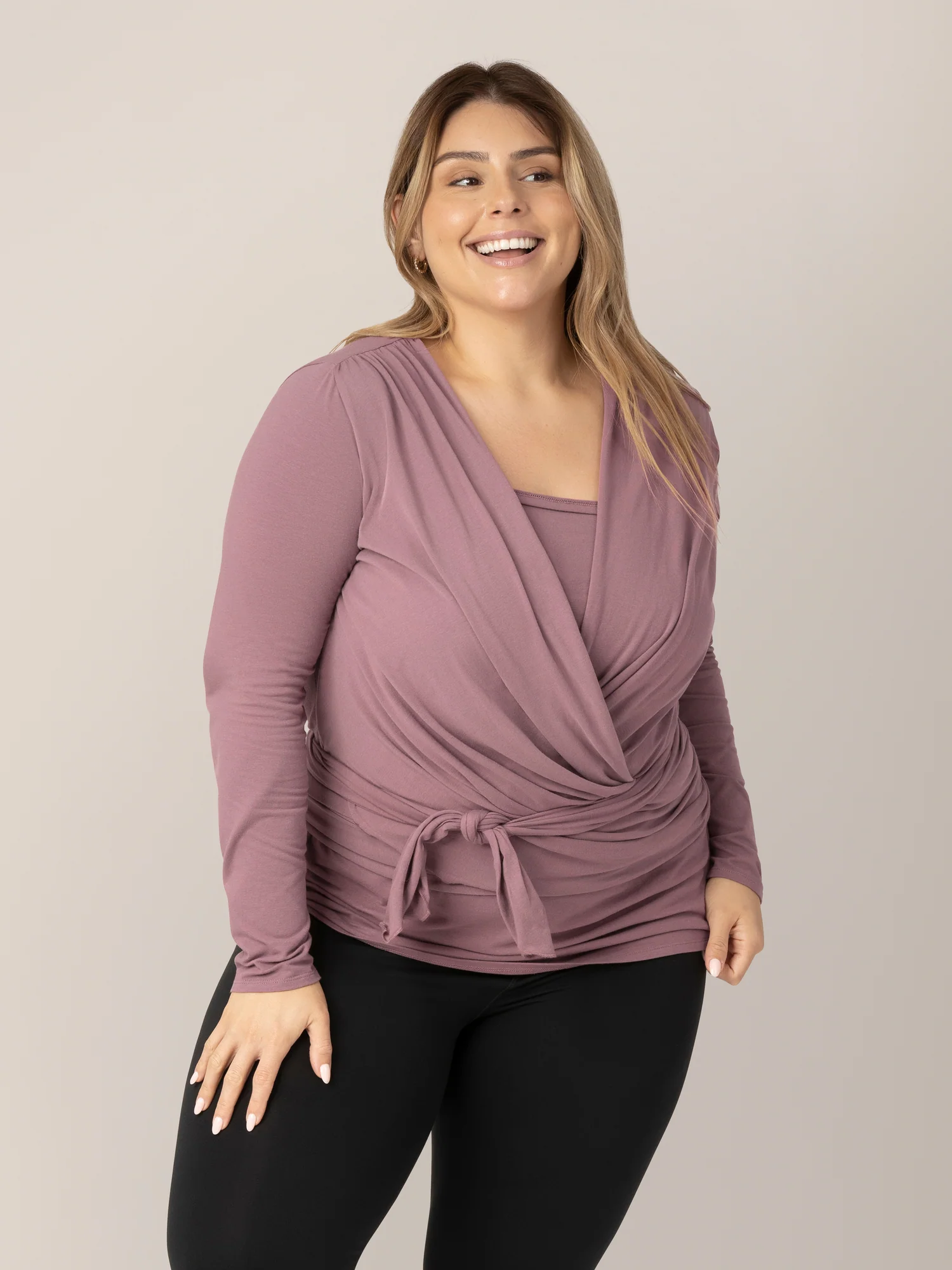 Organic Cotton Skin to Skin Long Sleeve Wrap Top | Twilight - Image 6
