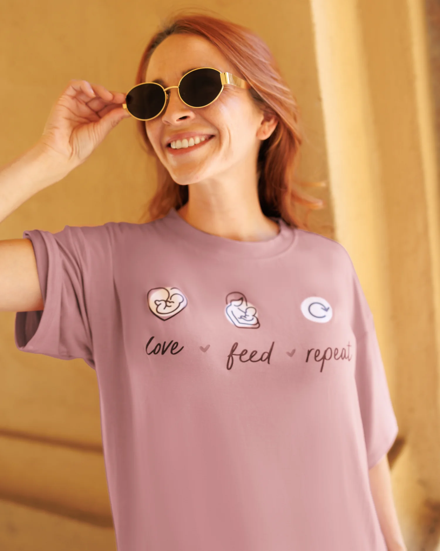 Oversized Graphic Tee | Love Feed Repeat - Image 5