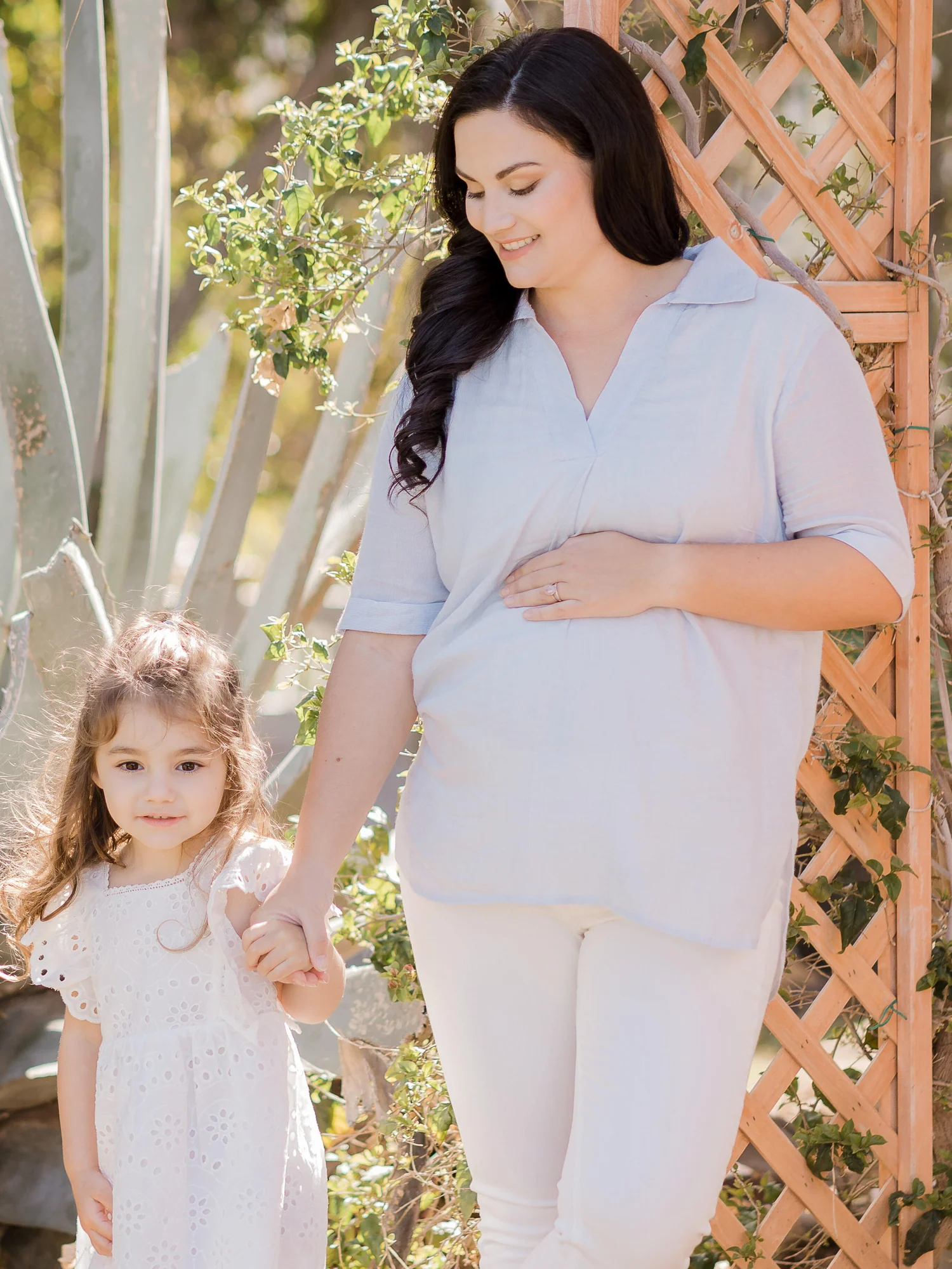 Oversized Nursing & Maternity Collared Top | Blue Pinstripe