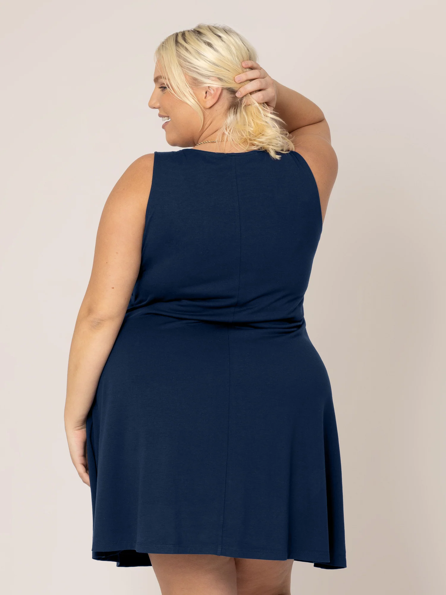 Penelope Crossover Nursing Dress | Navy - Image 5