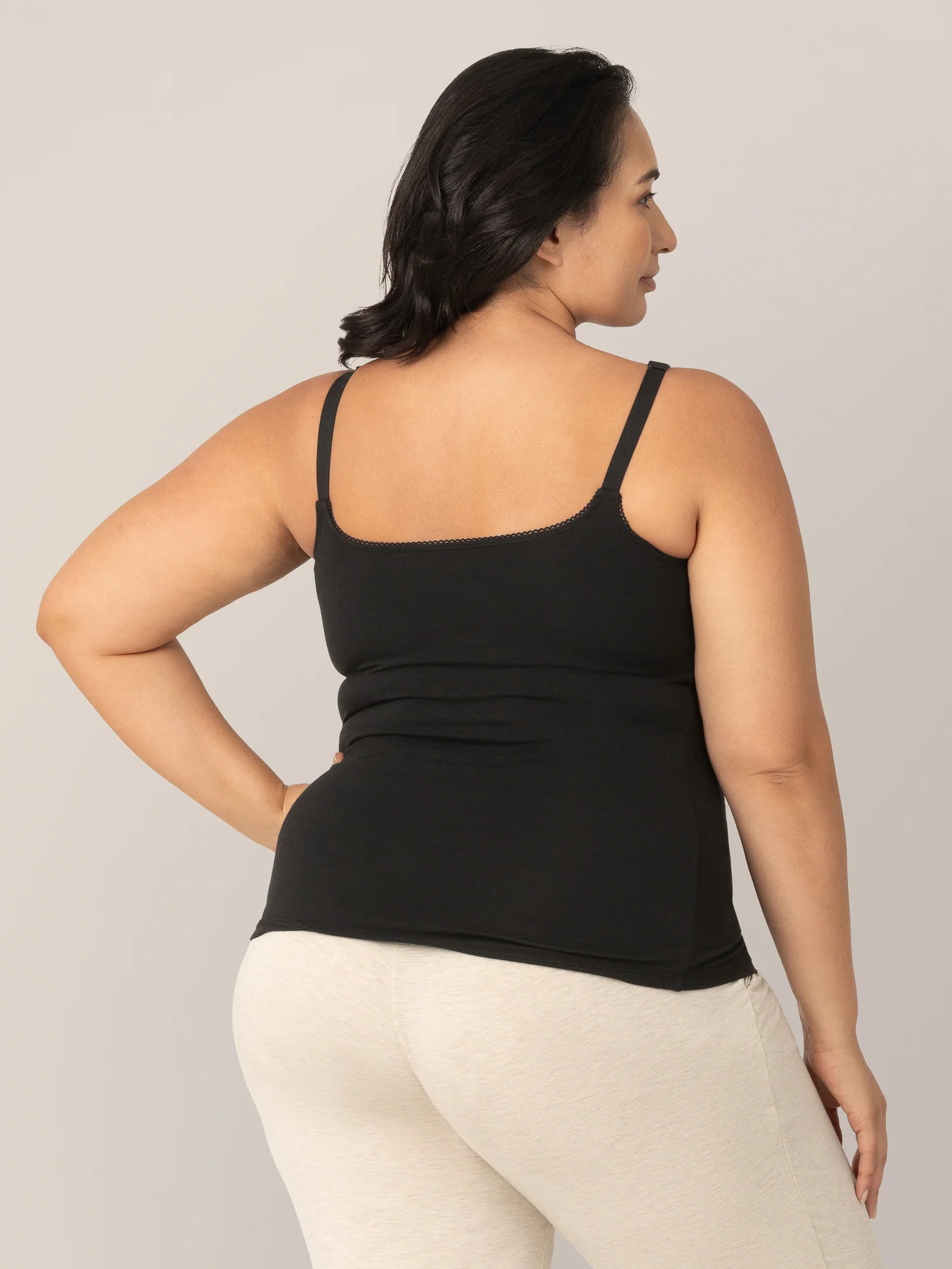 Picot Trim Nursing Camisole | Black - Image 9