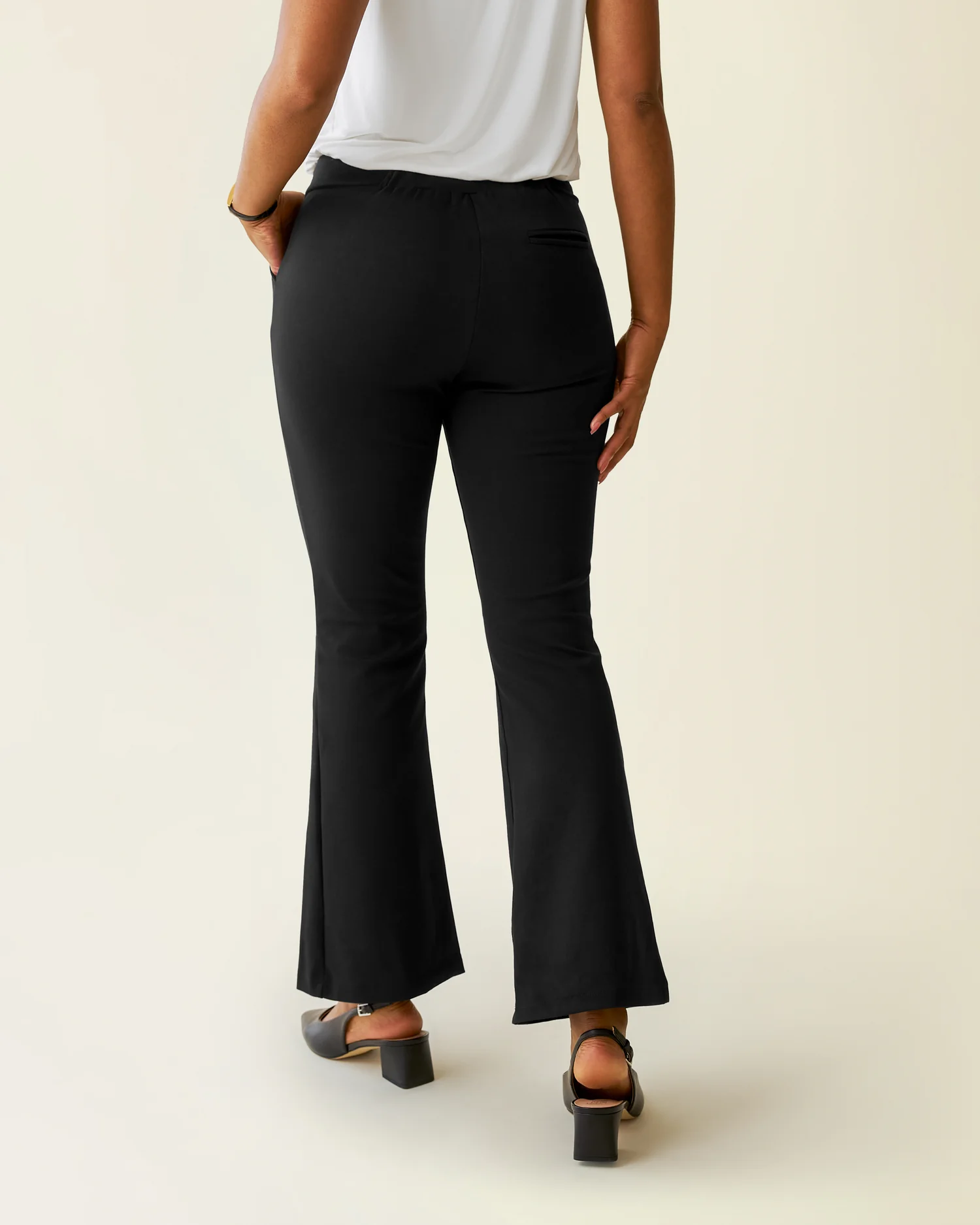 Postpartum Ponte Flare Pant | Black - Image 4