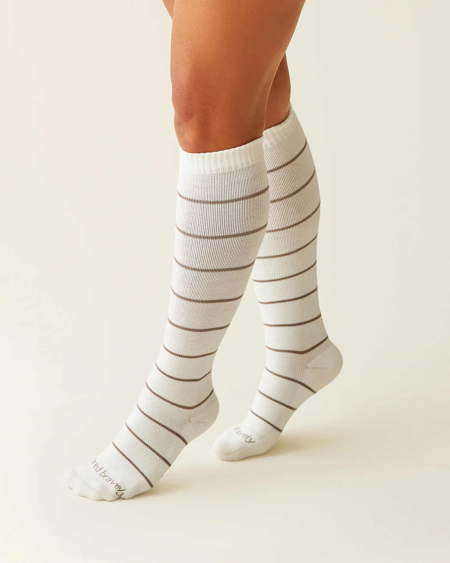 Premium Maternity Compression Socks (2-Pack) | Ivory & Taupe