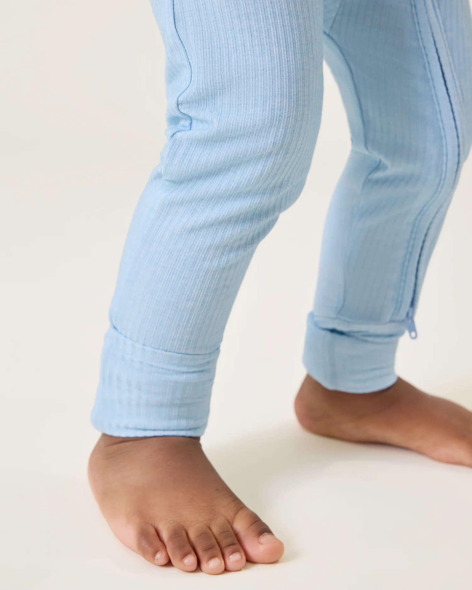 Ribbed Bamboo Baby Pajama | Blue Heather - Image 4