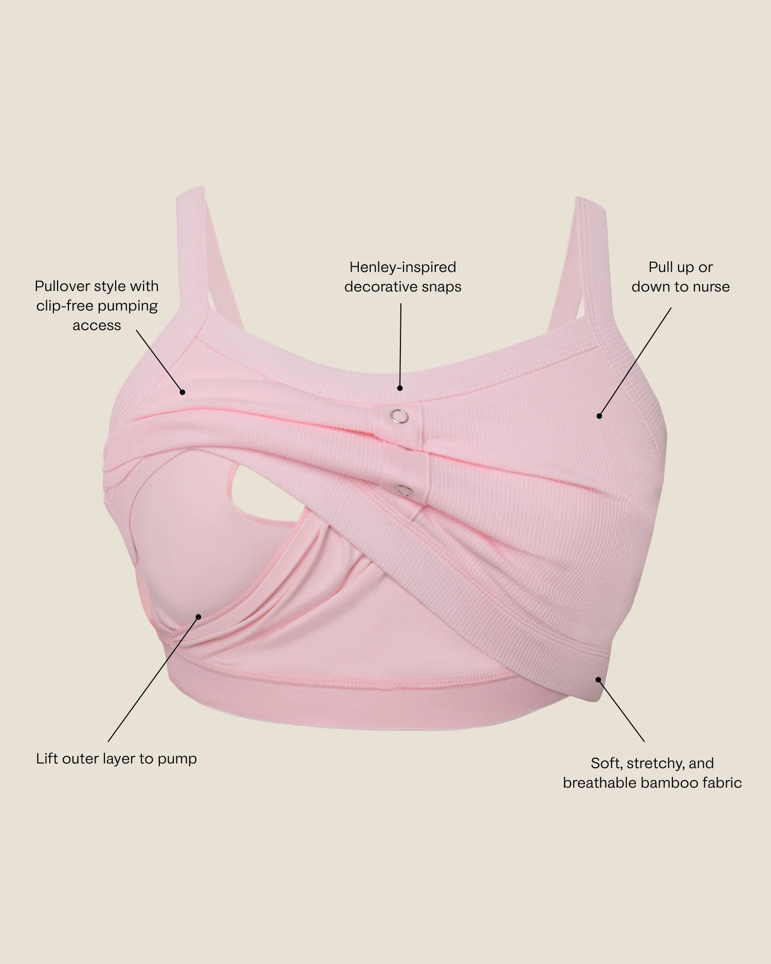 Ribbed Bamboo Pumping Bralette | Black - Image 6