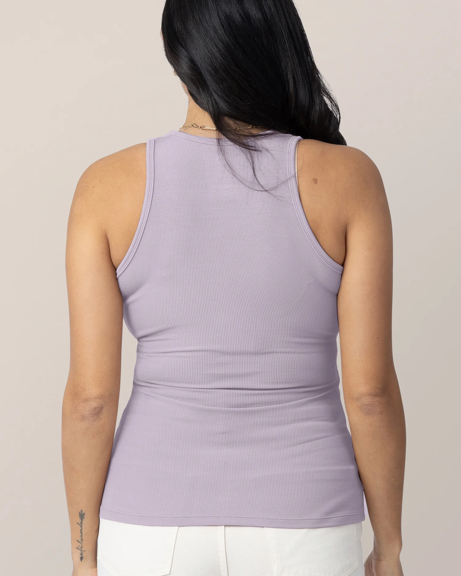 Ribbed Bamboo Racerback Nursing Tank | Lavender Mist - Image 3