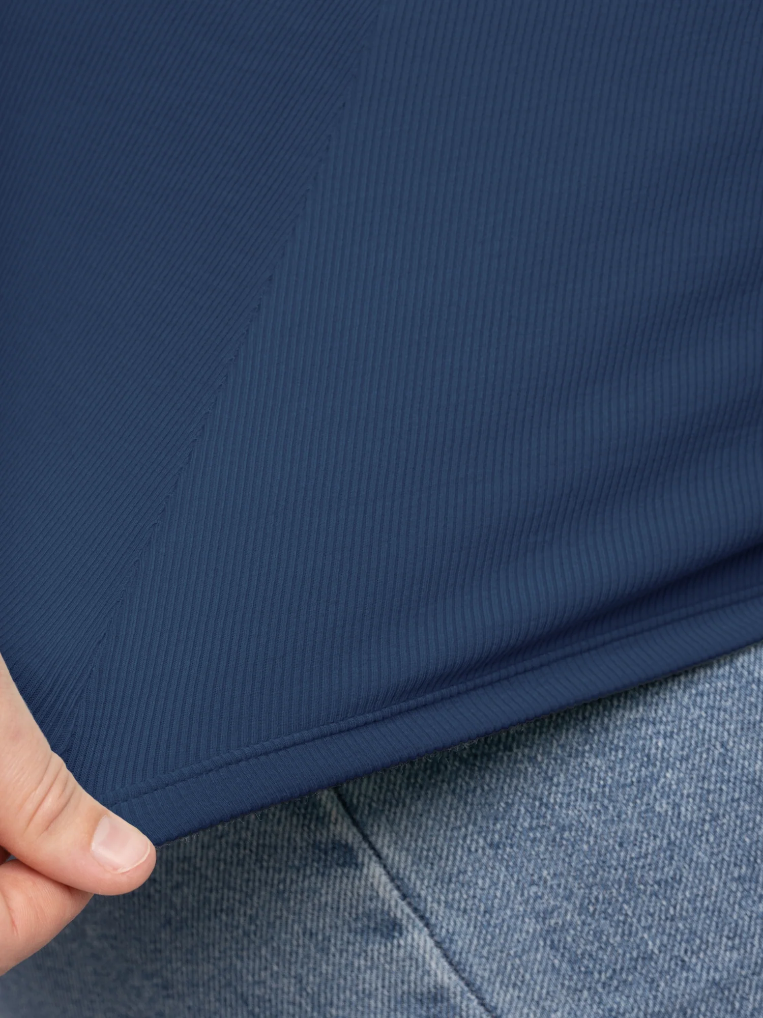 Ribbed Bamboo Racerback Nursing Tank | Navy - Image 5