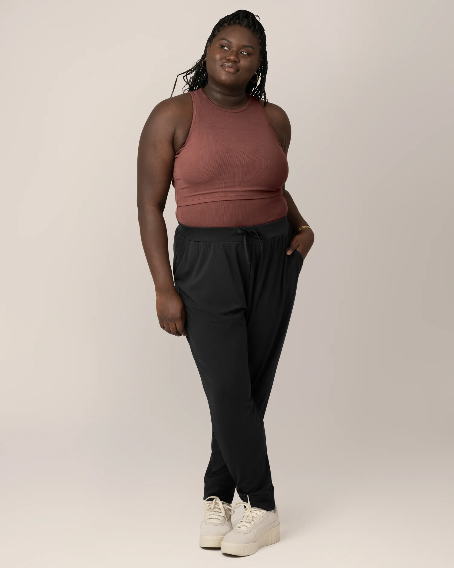 Ribbed Bamboo Racerback Nursing Tank | Redwood - Image 6