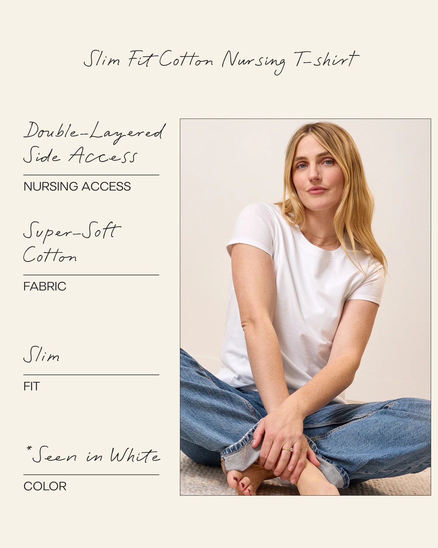 Slim Fit Cotton Nursing T-shirt | Black - Image 7