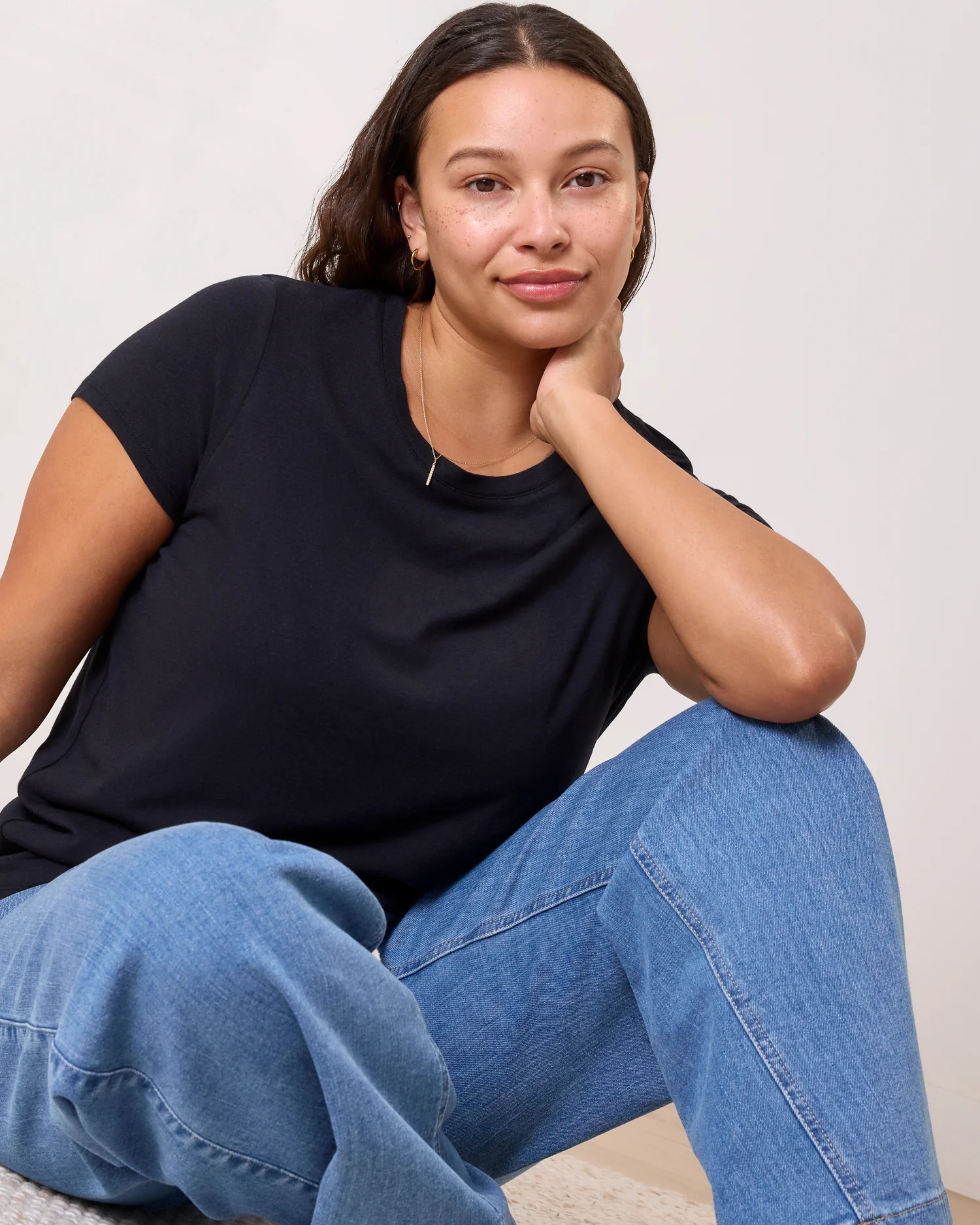 Slim Fit Modal Nursing T-shirt | Black - Image 5