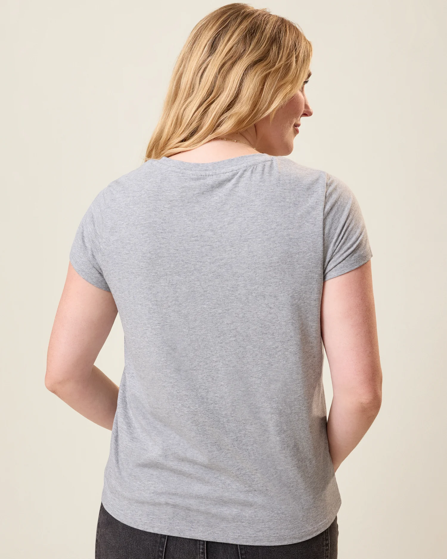Slim Fit Modal Nursing T-shirt | Grey Heather - Image 5