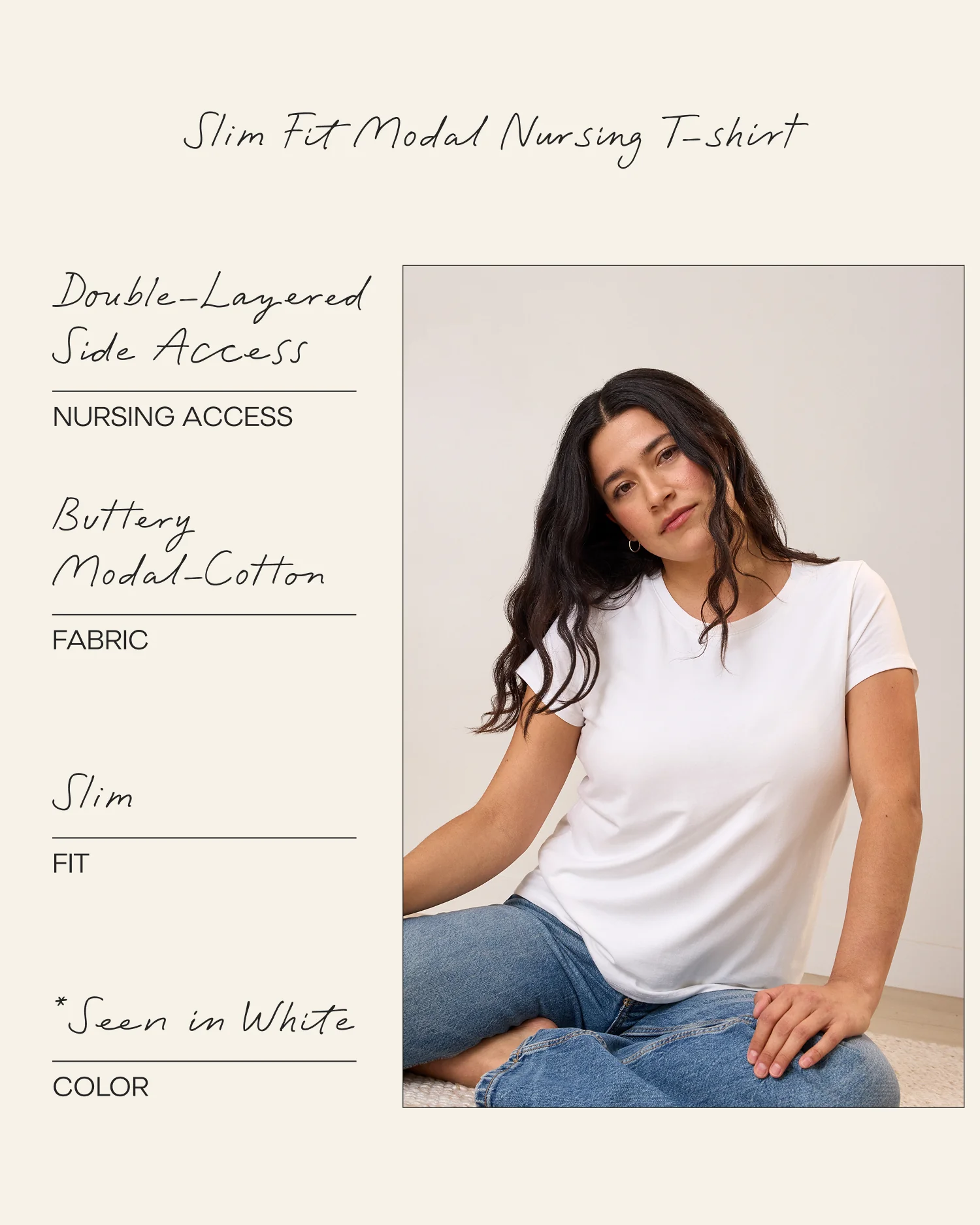 Slim Fit Modal Nursing T-shirt | Grey Heather - Image 7