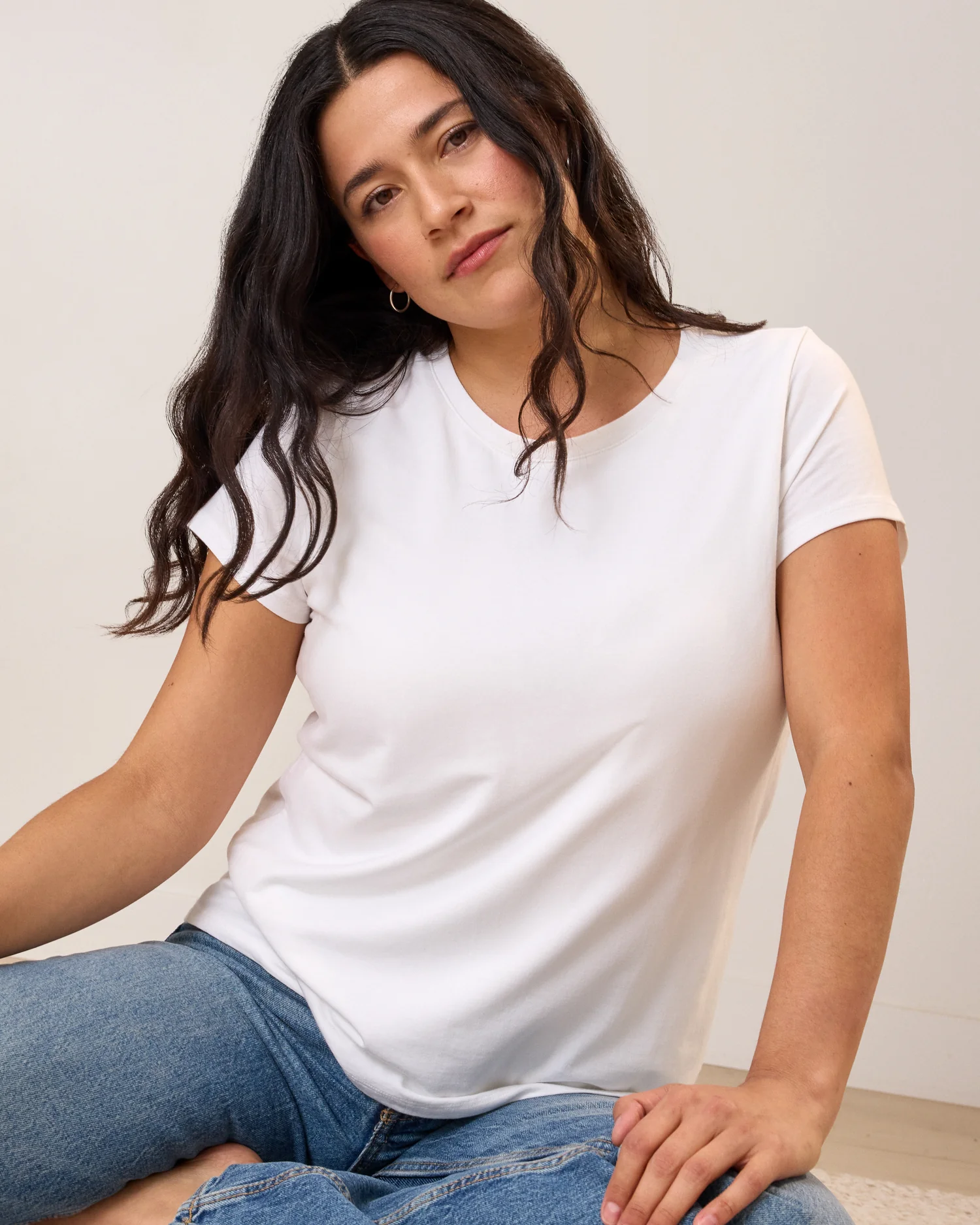 Slim Fit Modal Nursing T-shirt | White - Image 6