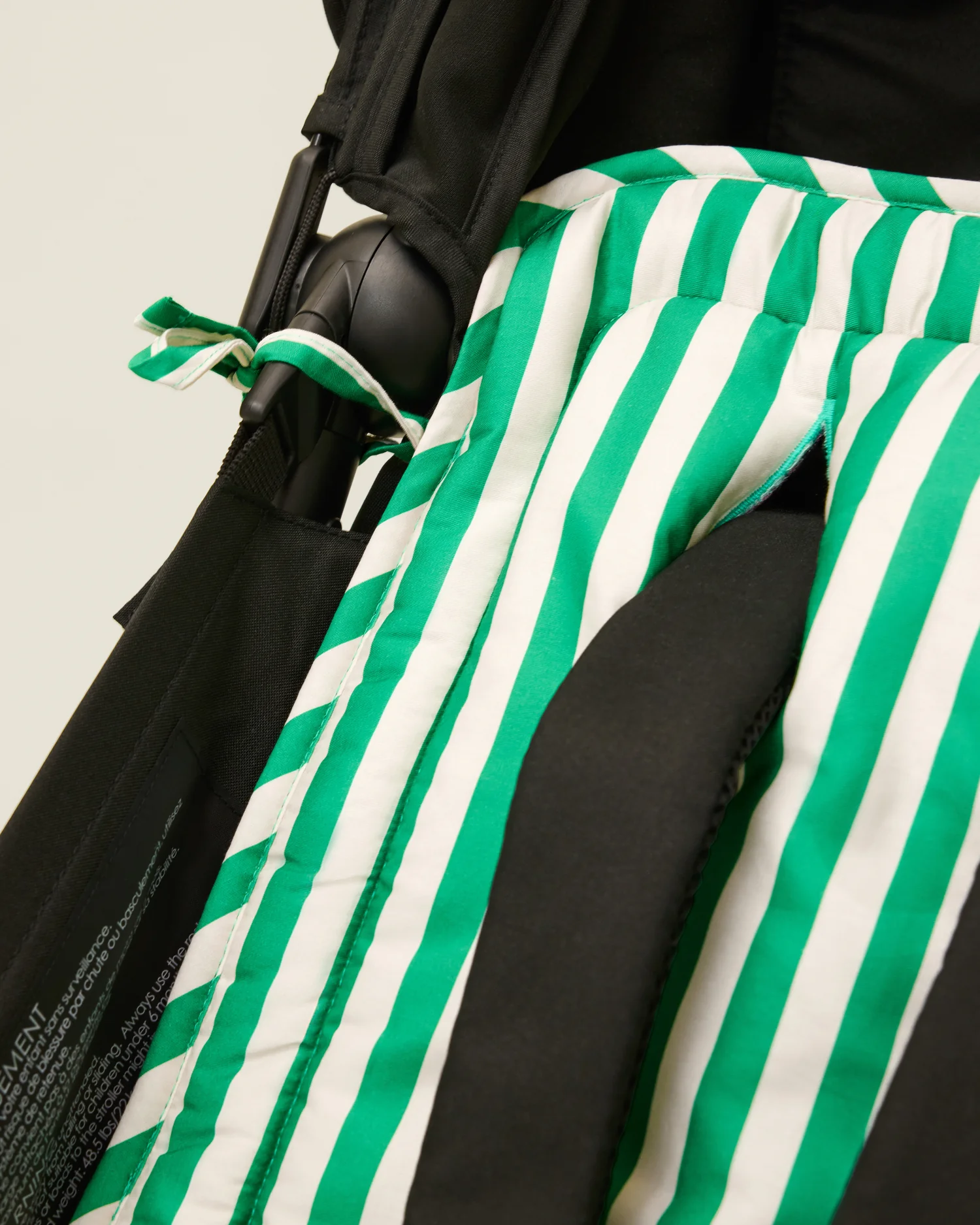 Stroller Party Seat Liner | Green Stripe - Image 3