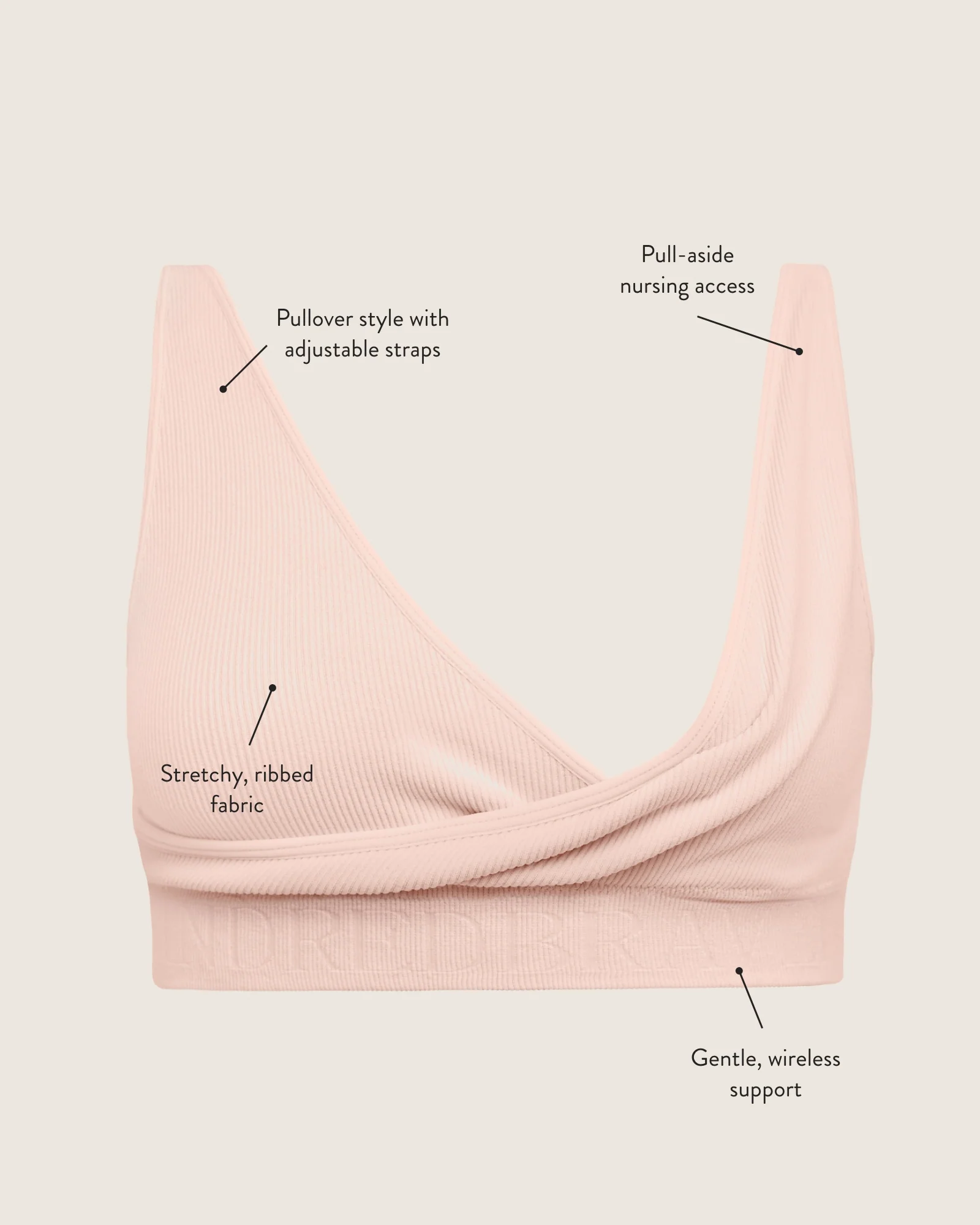 Sublime® Adjustable Crossover Nursing & Lounge Bra | Soft Pink - Image 10