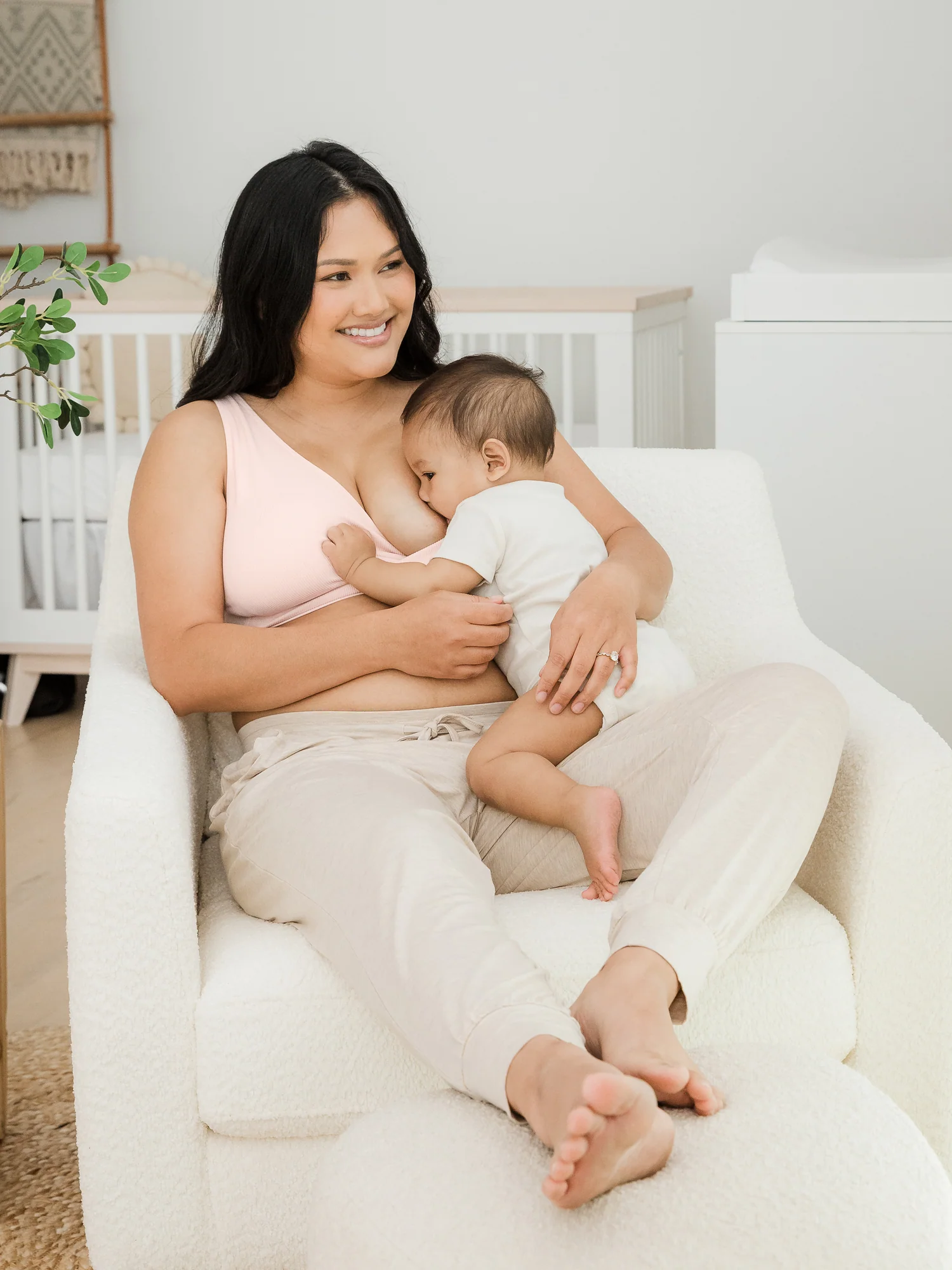 Sublime® Adjustable Crossover Nursing & Lounge Bra | Soft Pink - Image 9