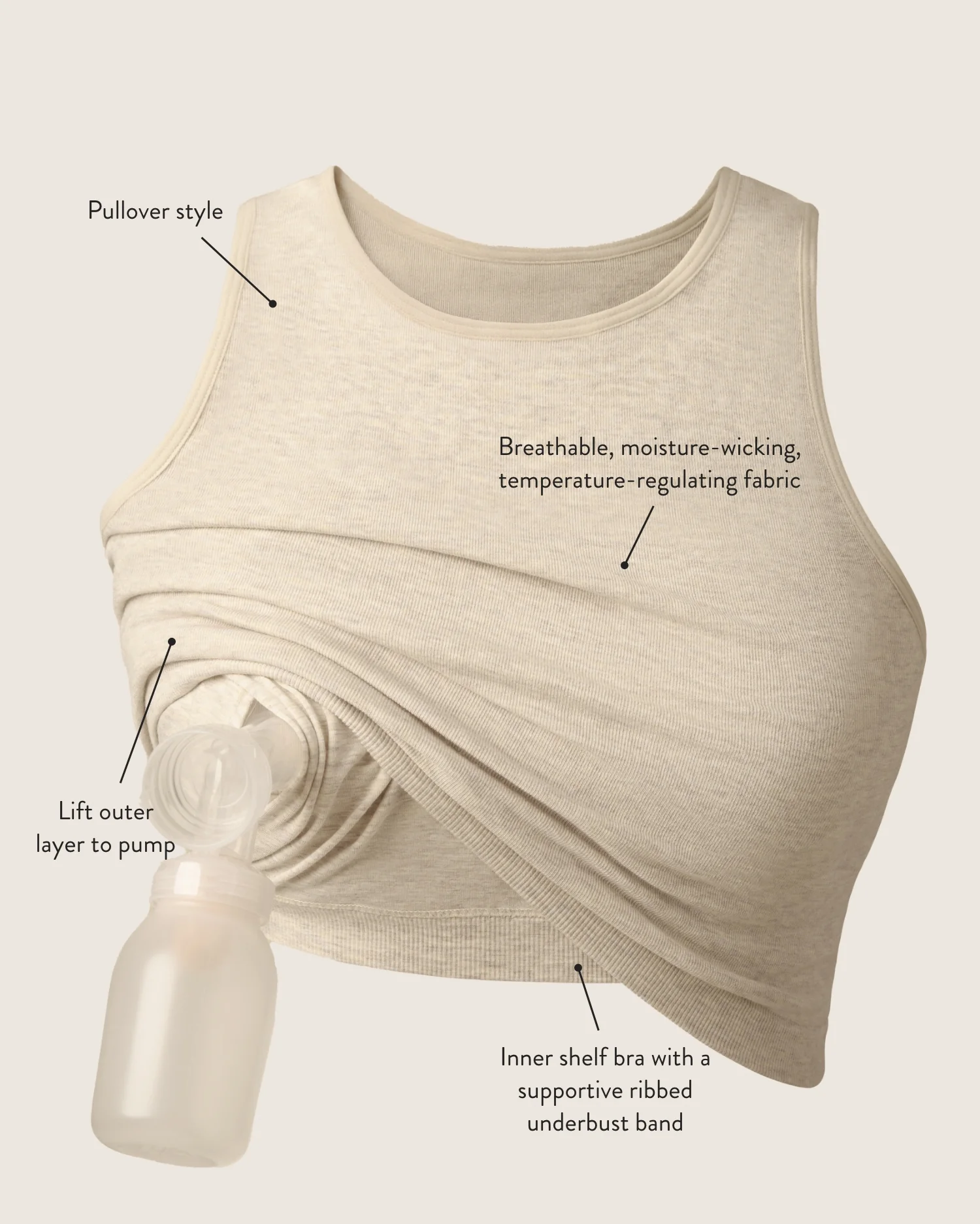 Sublime® Bamboo Hands-Free Pumping Longline Bra Top | Soft Fuchsia - Image 6