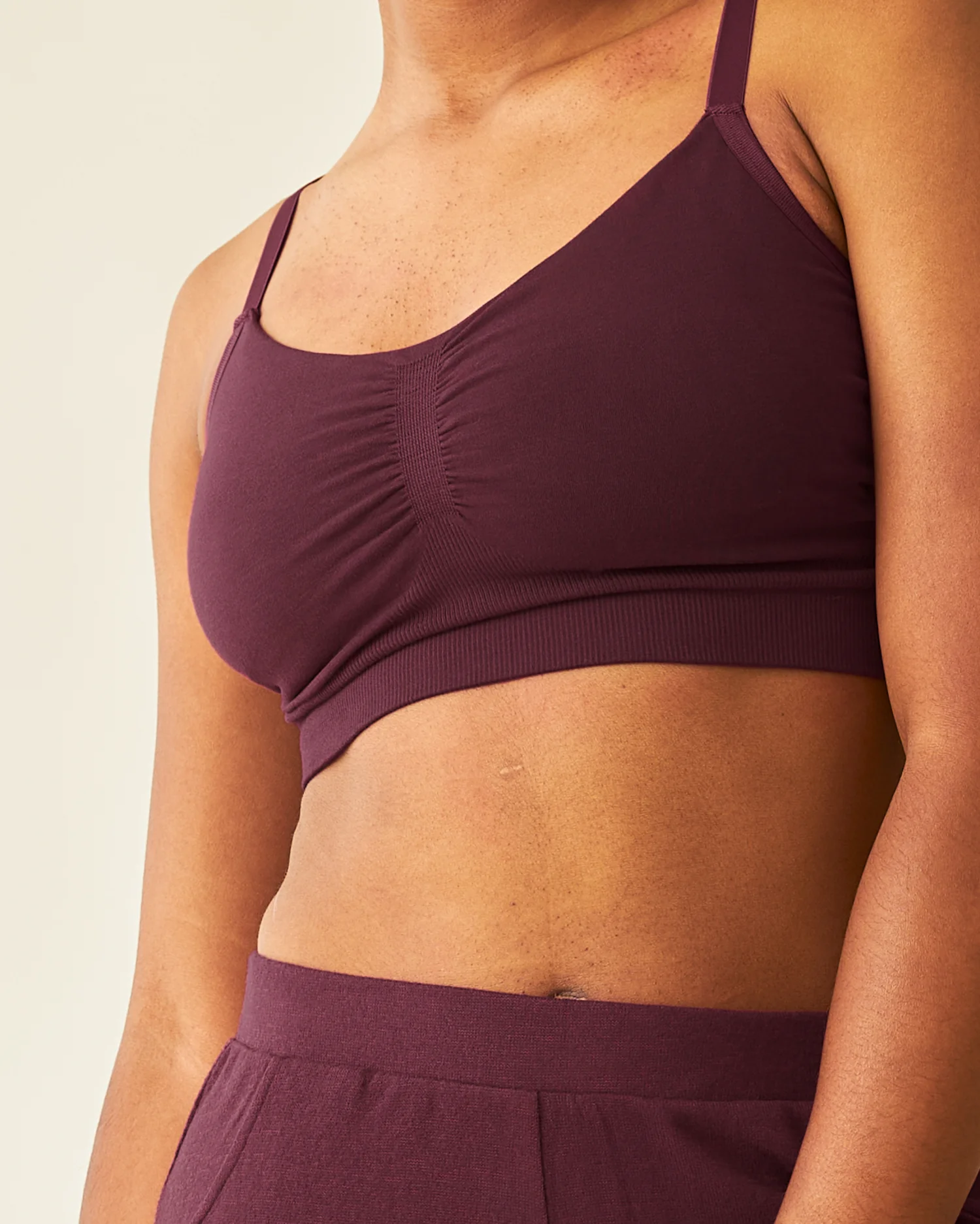 Sublime® Bamboo Hands-Free Pumping Lounge & Sleep Bra | Deep Burgundy - Image 4