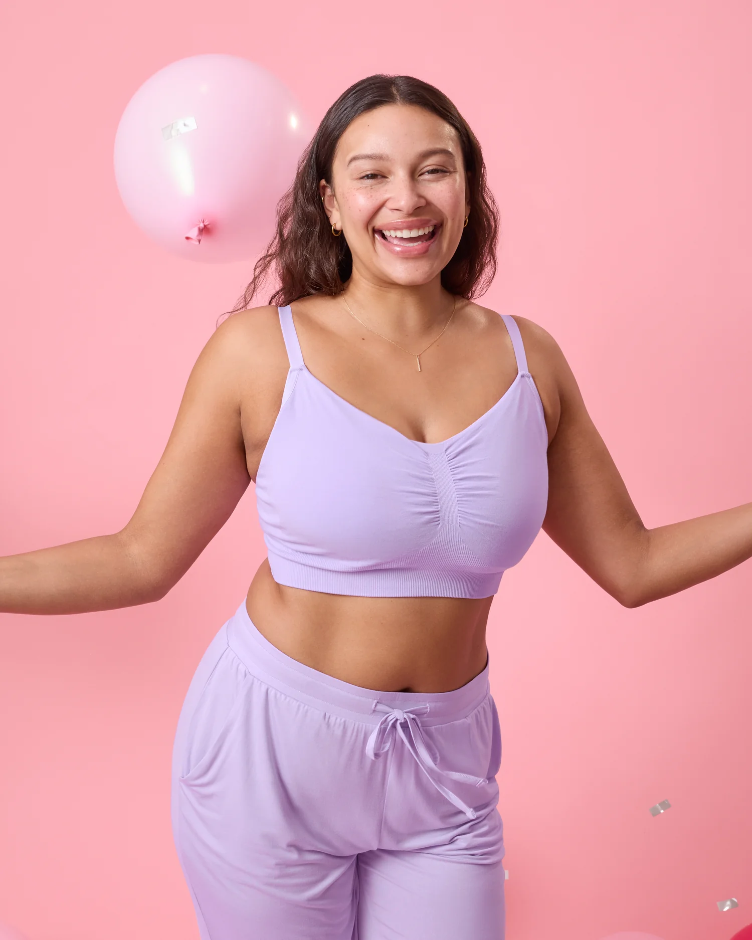 Sublime® Bamboo Hands-Free Pumping Lounge & Sleep Bra | Lavender - Image 6