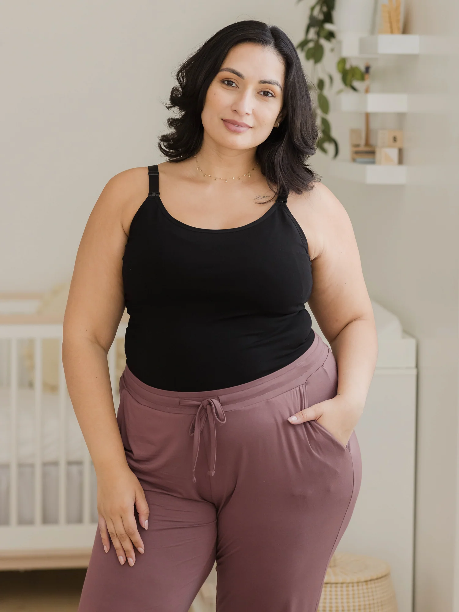 Sublime® Bamboo Hands-Free Pumping & Nursing Cami | Black