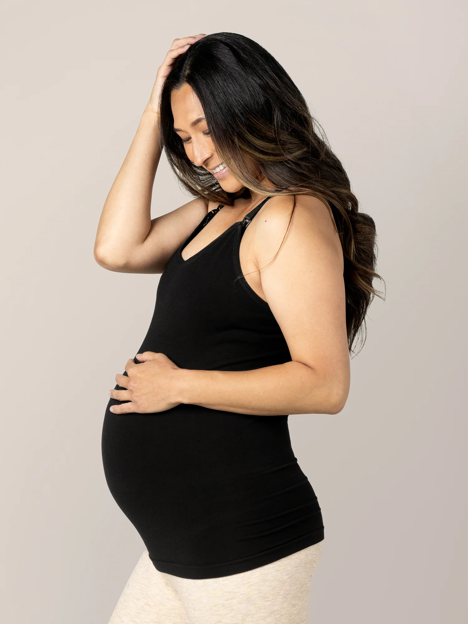 Sublime® Bamboo Hands-Free Pumping & Nursing Cami | Black - Image 7