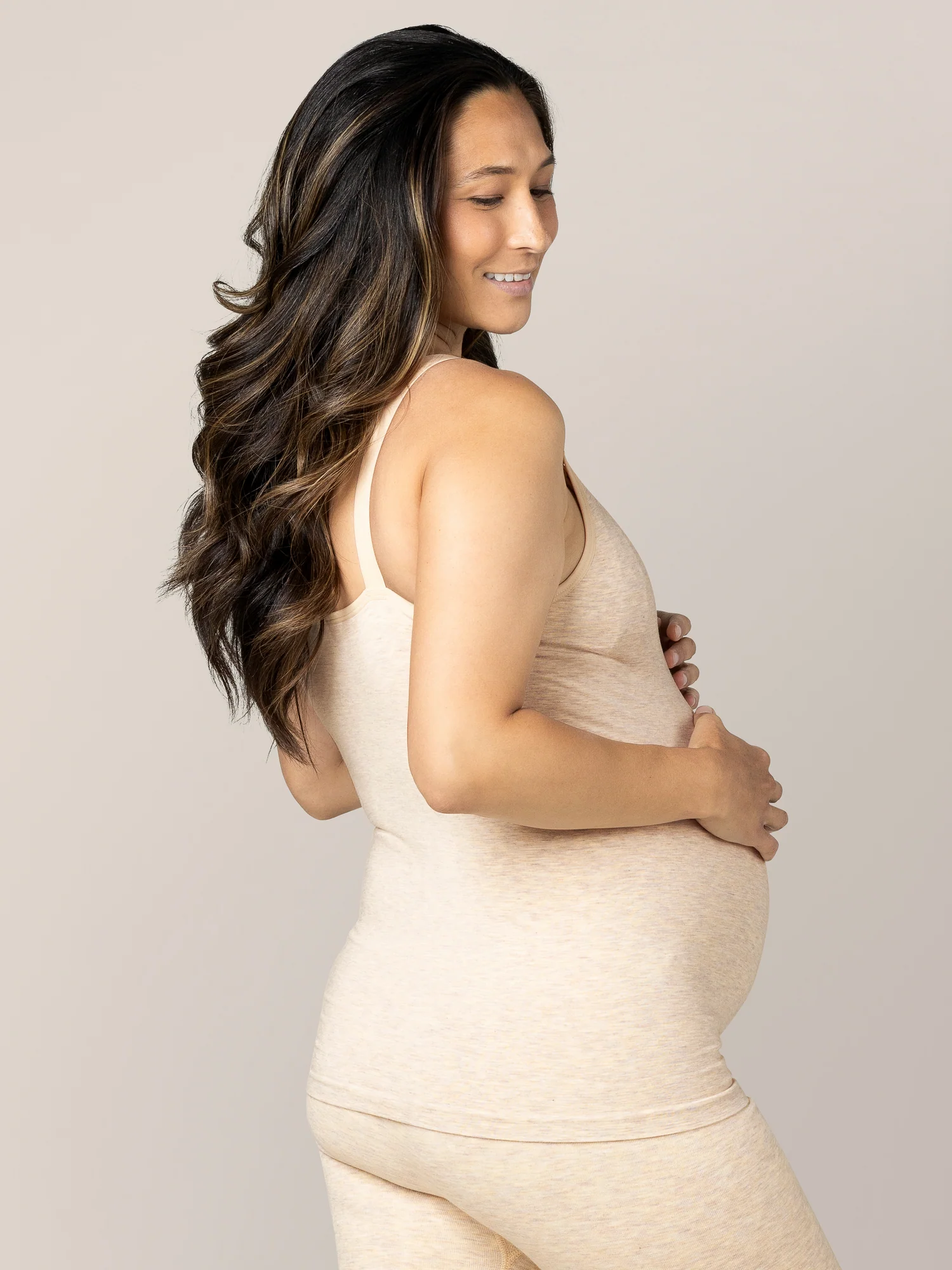 Sublime® Bamboo Hands-Free Pumping & Nursing Cami | Oatmeal Heather - Image 6