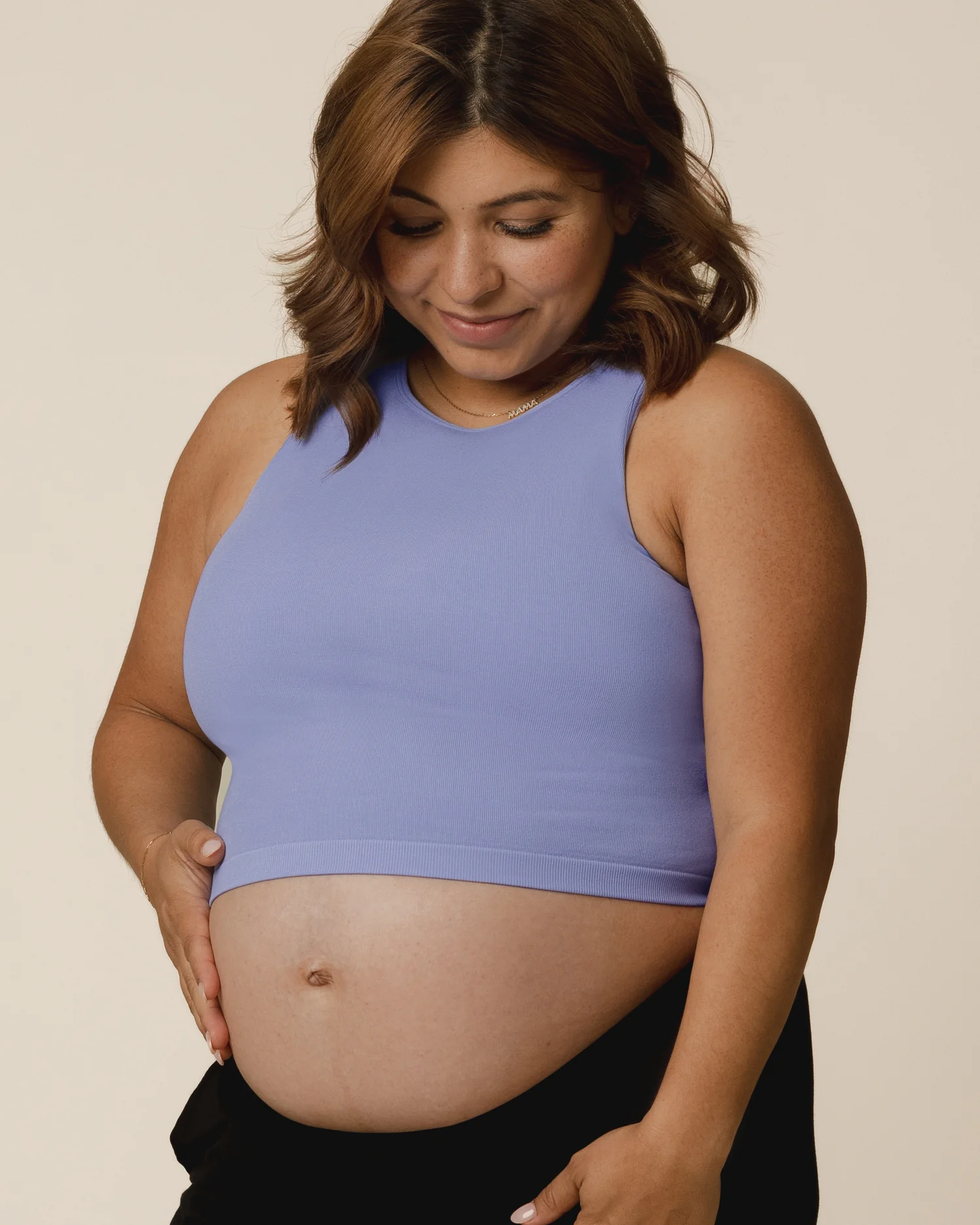 Sublime® Bamboo Maternity & Nursing Longline Bra Top | Blue Wisteria - Image 5