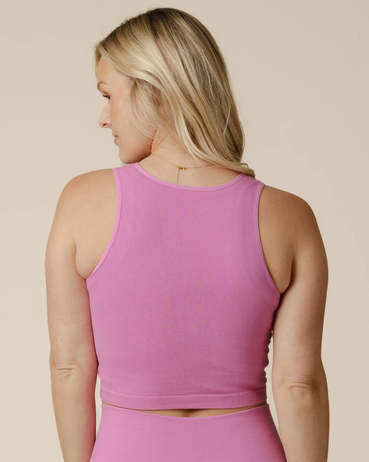 Sublime® Bamboo Maternity & Nursing Longline Bra Top | Soft Fuchsia - Image 3