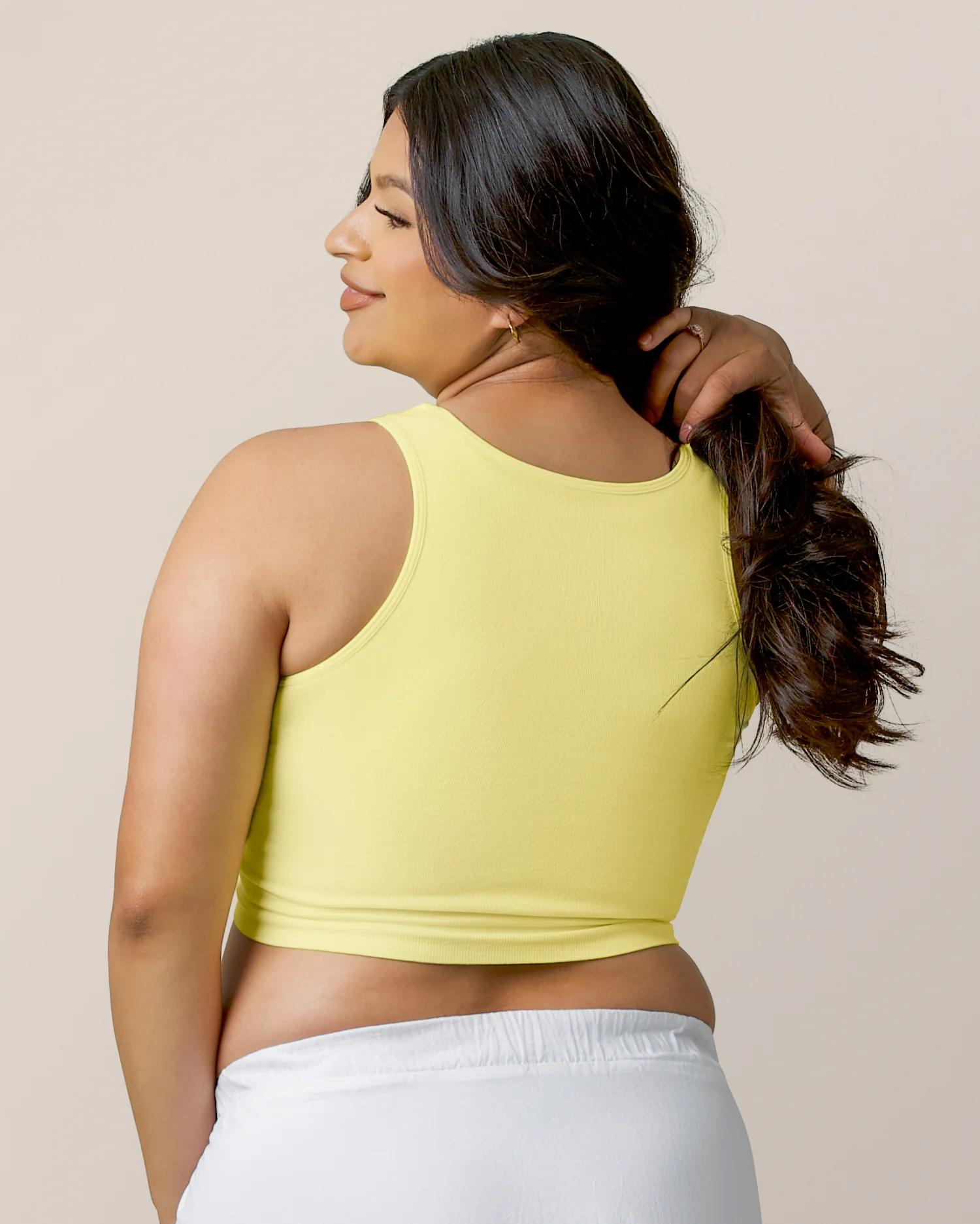Sublime® Bamboo Maternity & Nursing Longline Bra Top | Light Lemon - Image 2