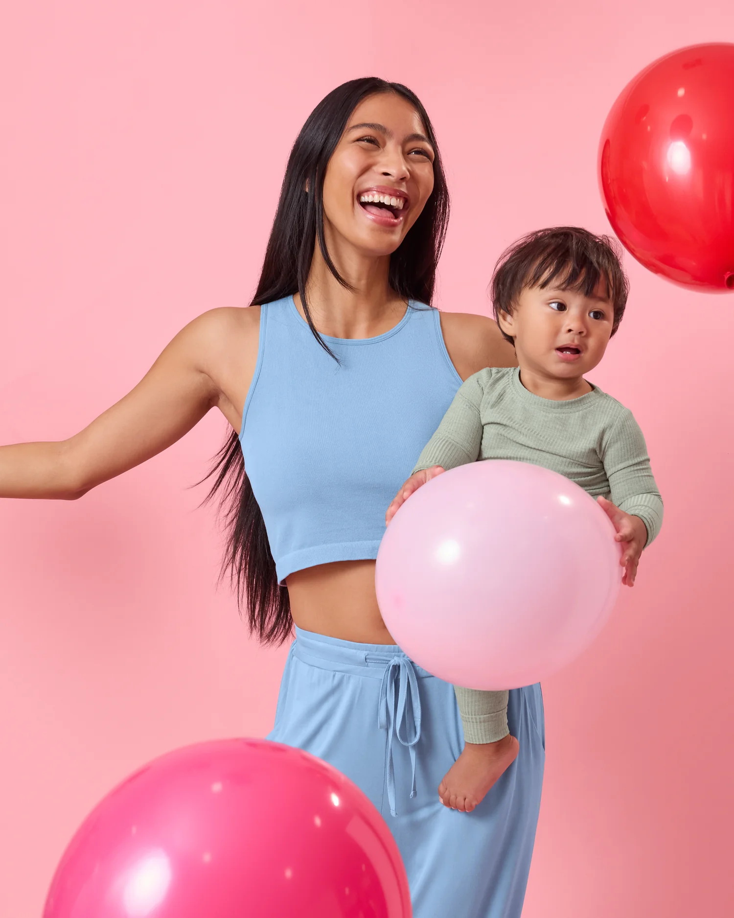Sublime® Bamboo Maternity & Nursing Longline Bra Top | Vintage Blue - Image 6