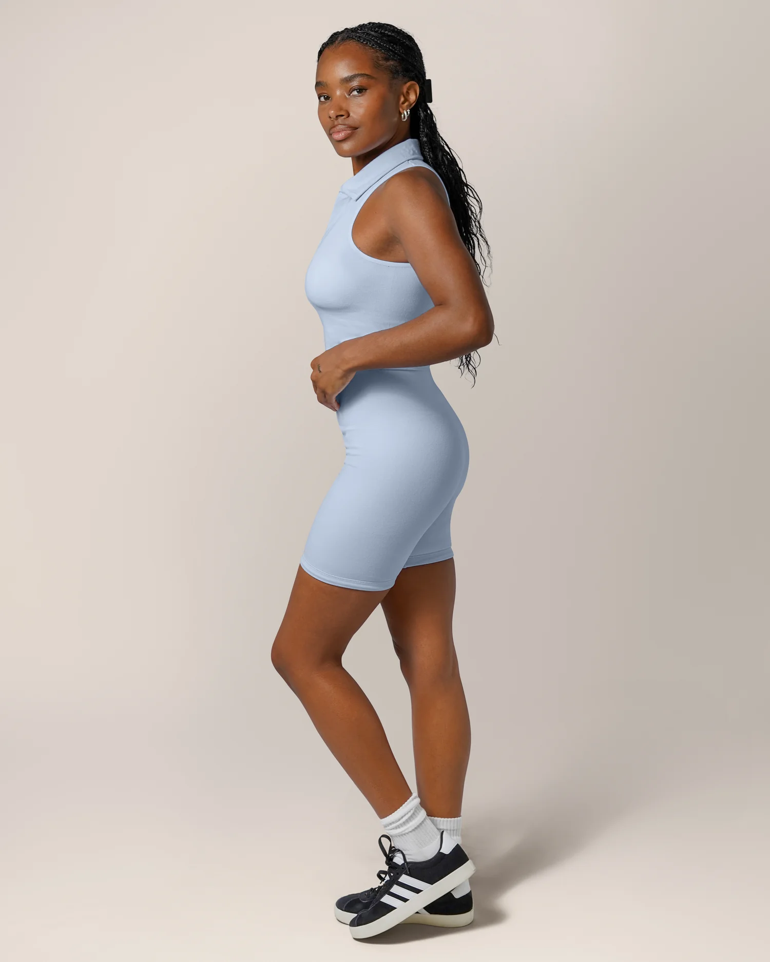 Sublime® Bamboo Maternity & Postpartum Bike Short | French Blue - Image 3