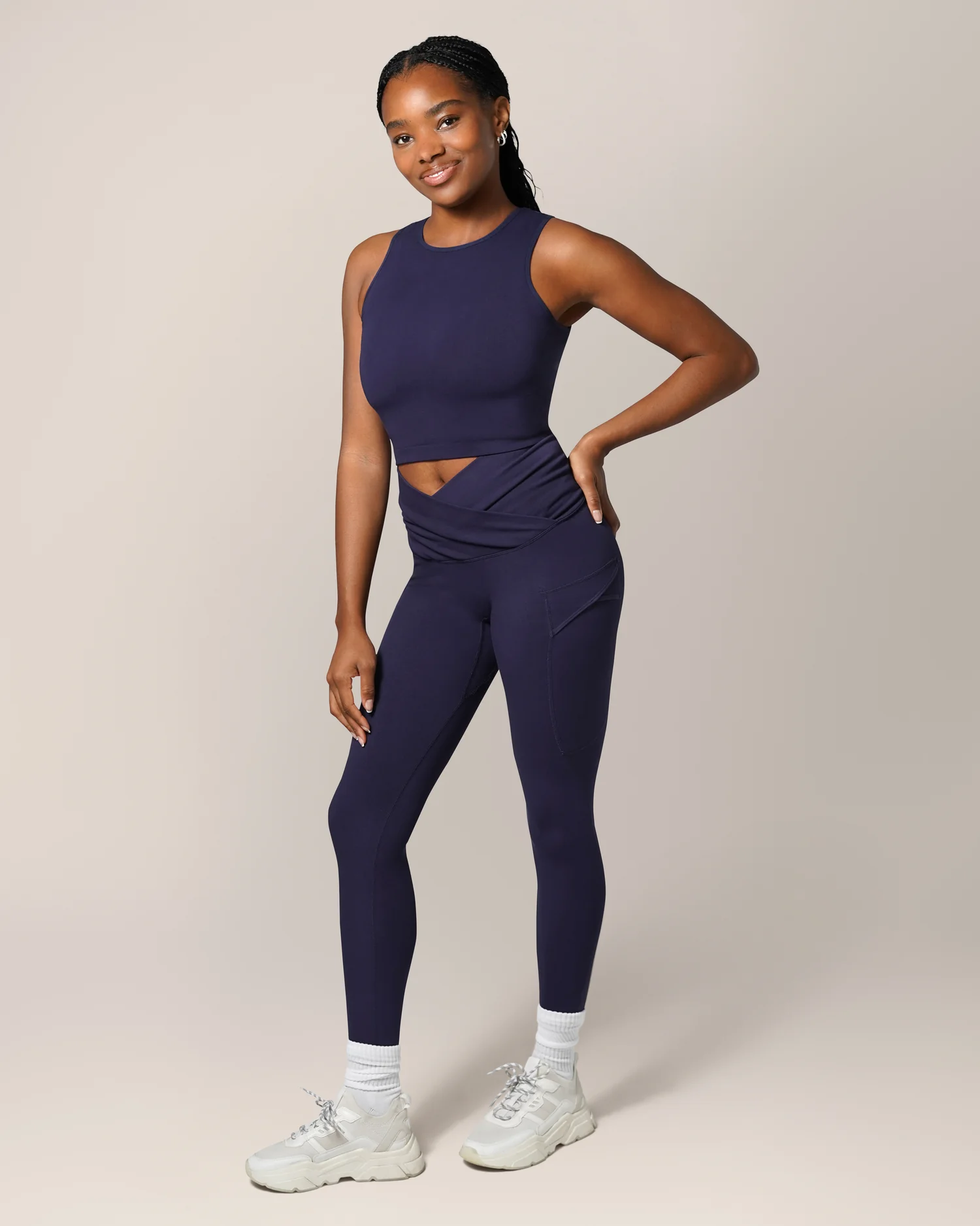 Sublime® Bamboo Maternity & Postpartum Crossover Legging | Navy