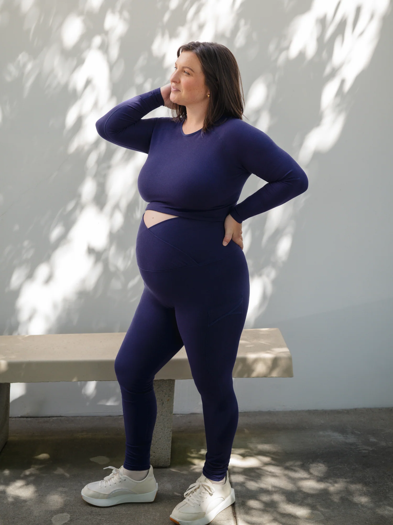 Sublime® Bamboo Maternity & Postpartum Crossover Legging | Navy - Image 6