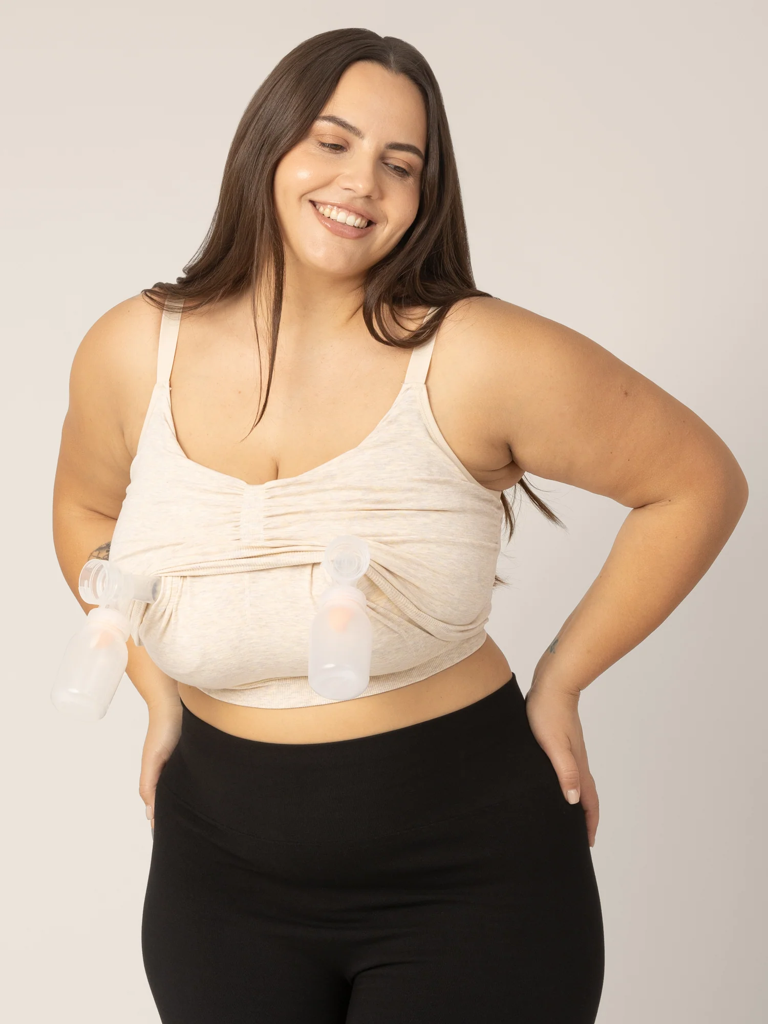 Sublime® Pumping Sleep Bra Two-Pack | Oatmeal Heather - Image 4