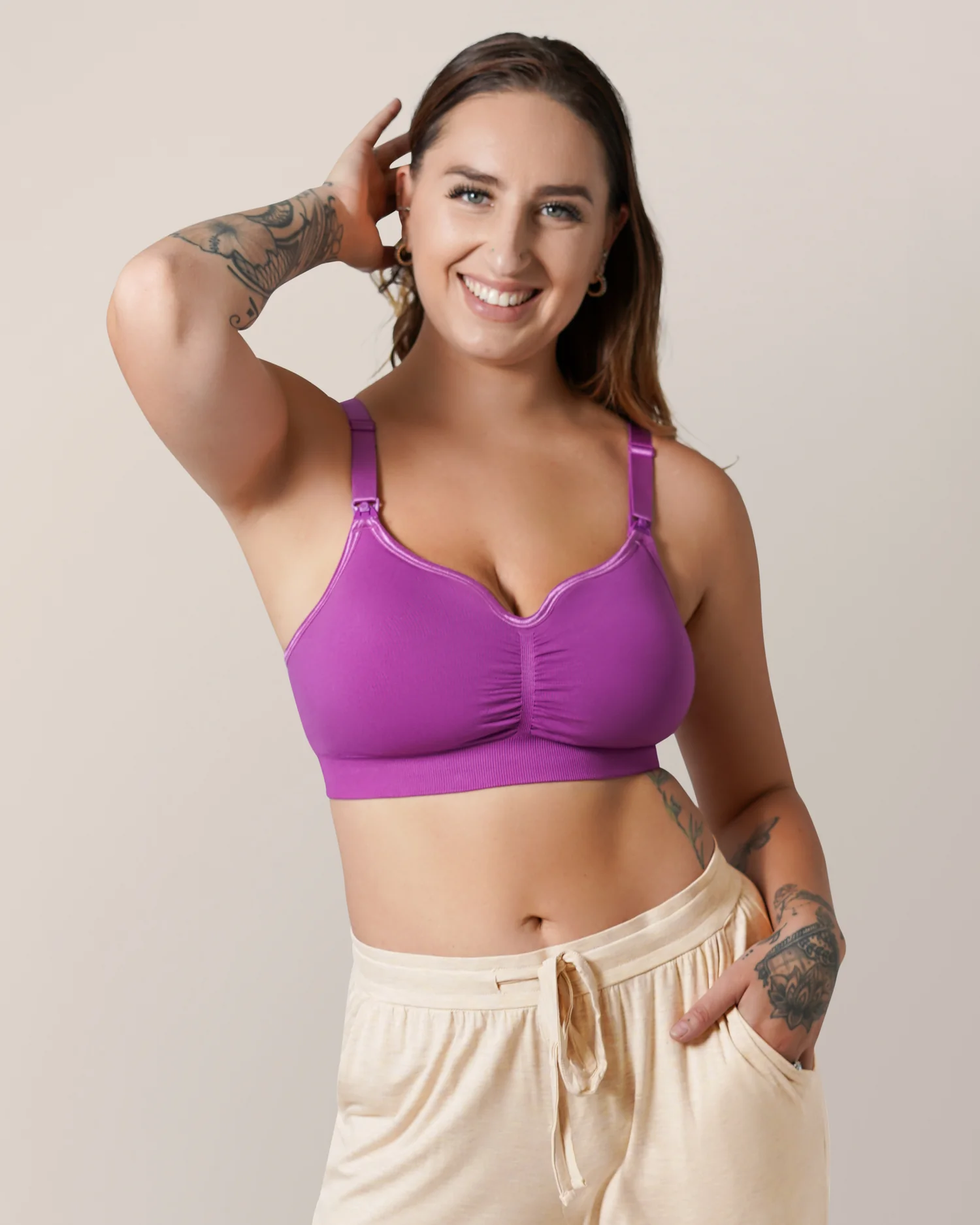 Tatum Seamless Maternity & Nursing Bralette | Orchid - Image 4